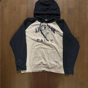 American Eagle Outfitters Navy & Cream Raglan Hooded Sweatshirt